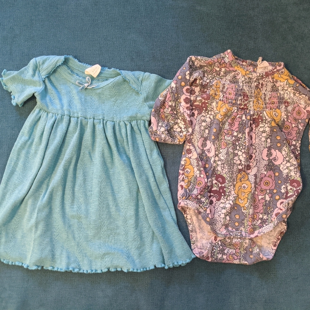 6-12M bundle. Hollyhock & Turquoise stone